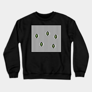 The arrival of small green men out from the striped black and white pattern Crewneck Sweatshirt